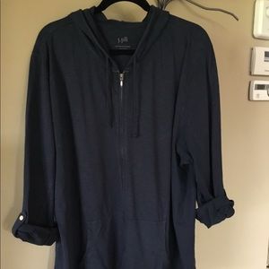 J Jill cotton knit slub hoodie 2X